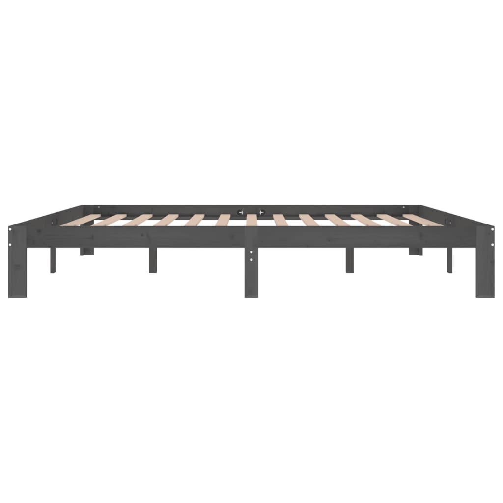 Bedframe Massief Grenenhout 200 x 200 cm Grijs