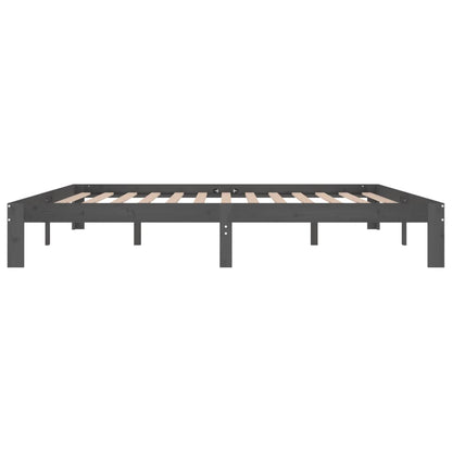 Bedframe Massief Grenenhout 200 x 200 cm Grijs