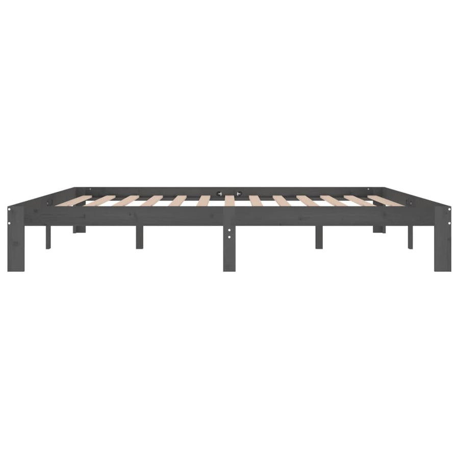 Bedframe Massief Grenenhout 200 x 200 cm Grijs