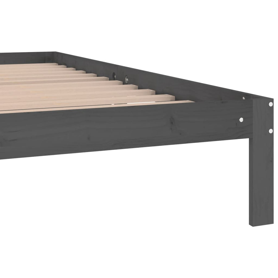 Bedframe Massief Grenenhout 200 x 200 cm Grijs