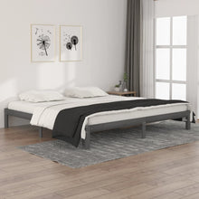 Bedframe Massief Grenenhout 200 x 200 cm Grijs