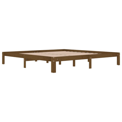 Bedframe Massief Grenenhout 200 x 200 cm Honingbruin