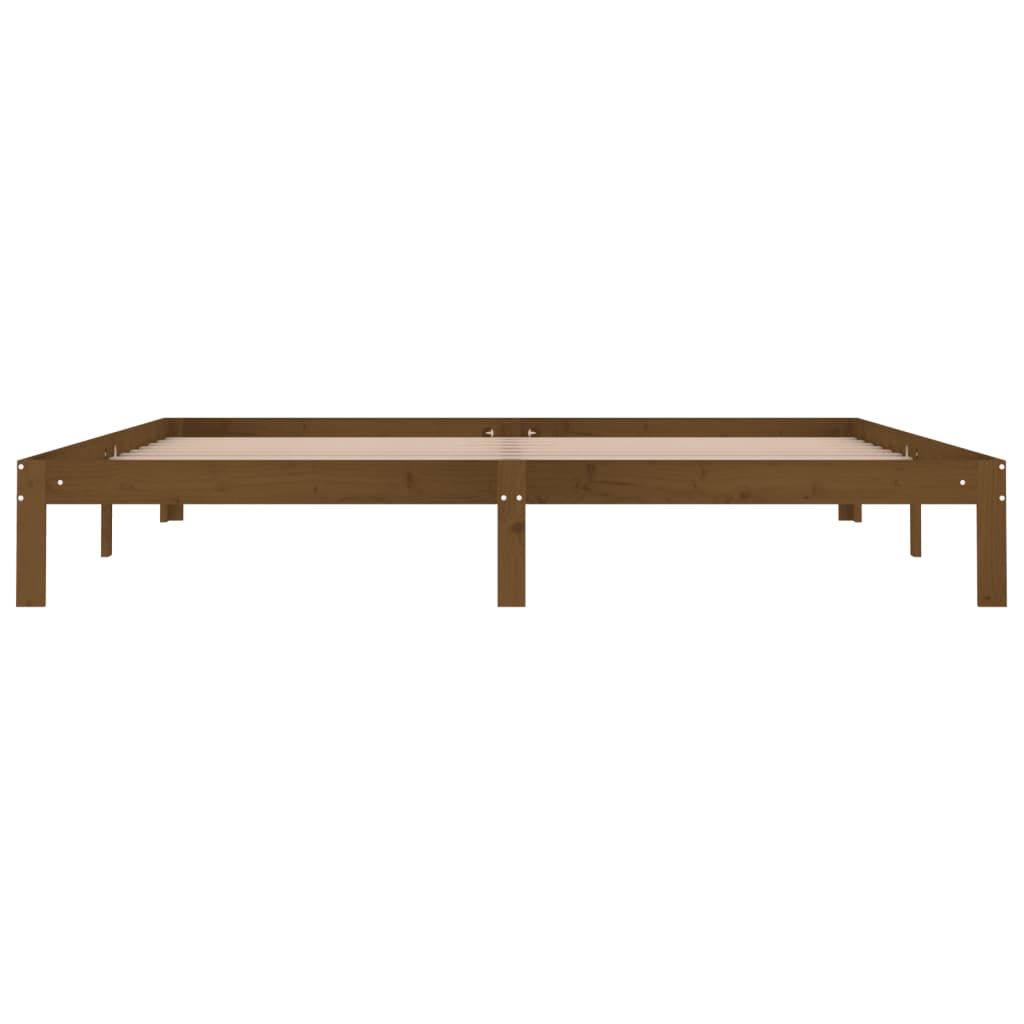 Bedframe Massief Grenenhout 200 x 200 cm Honingbruin