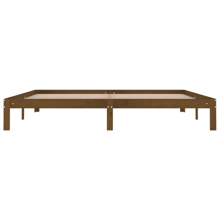 Bedframe Massief Grenenhout 200 x 200 cm Honingbruin