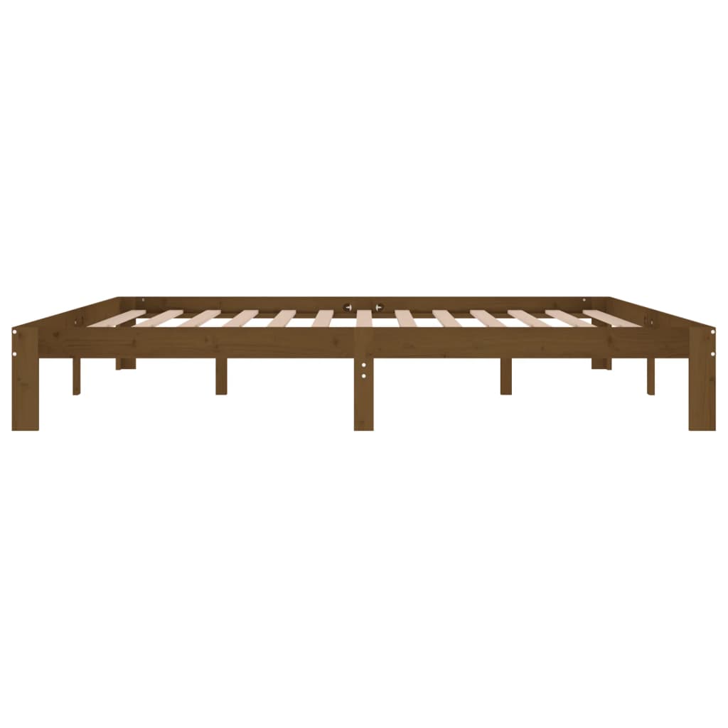 Bedframe Massief Grenenhout 200 x 200 cm Honingbruin