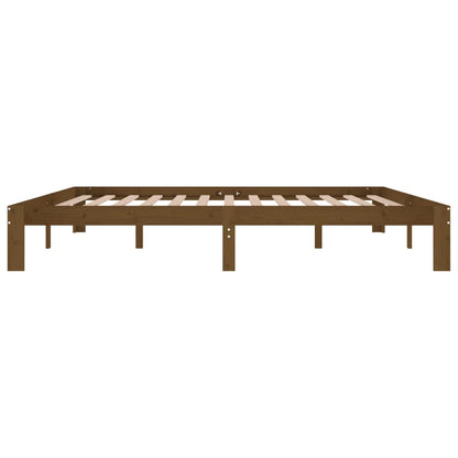 Bedframe Massief Grenenhout 200 x 200 cm Honingbruin