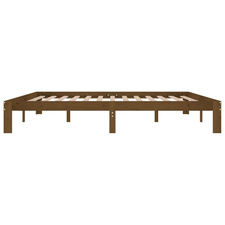 Bedframe Massief Grenenhout 200 x 200 cm Honingbruin