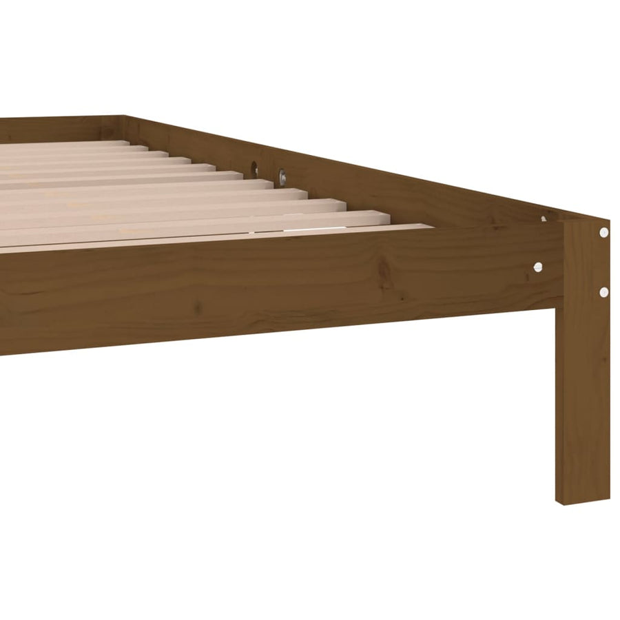 Bedframe Massief Grenenhout 200 x 200 cm Honingbruin
