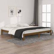 Bedframe massief grenenhout 200x200 cm honingbruin