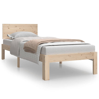 Bedframe Massief Hout Small Single 75 x 190 cm Naturel