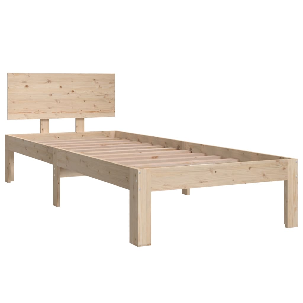 Bedframe Massief Hout Small Single 75 x 190 cm Naturel