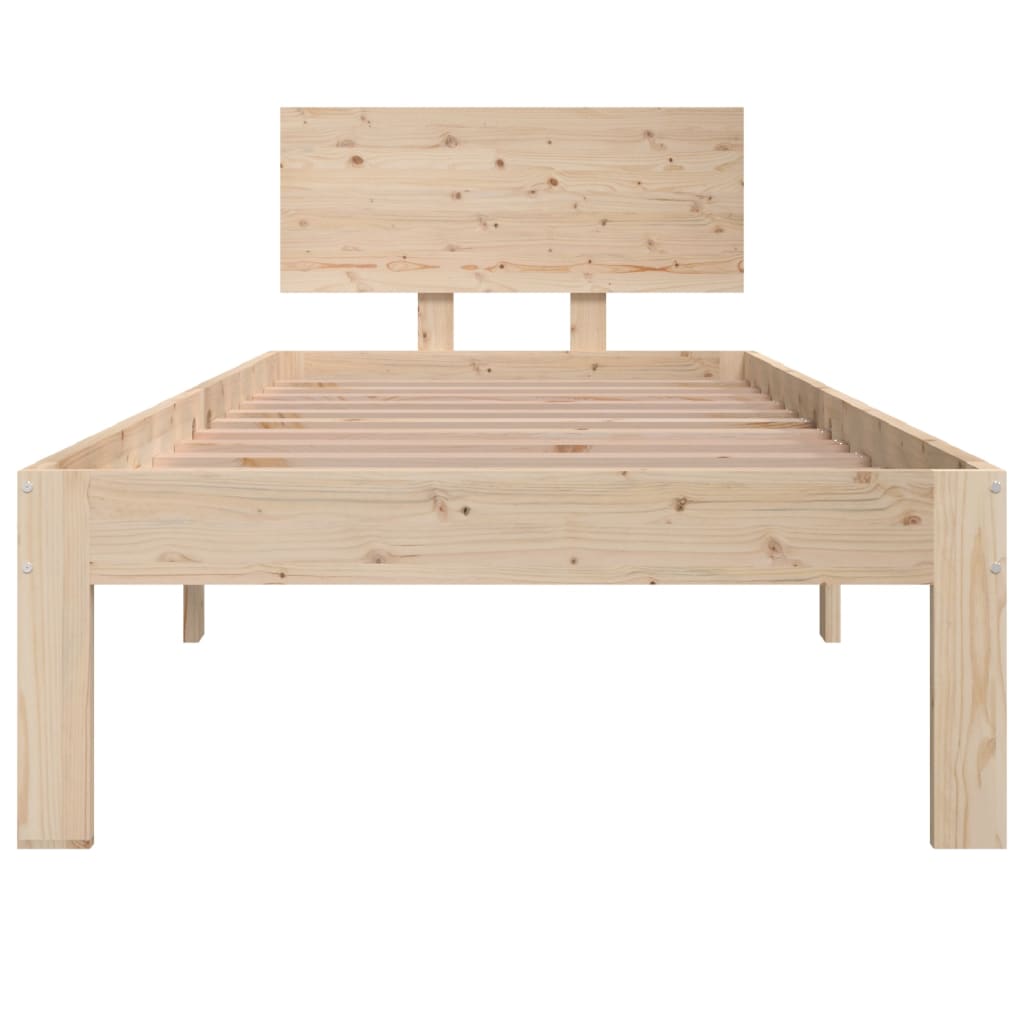 Bedframe Massief Hout Small Single 75 x 190 cm Naturel