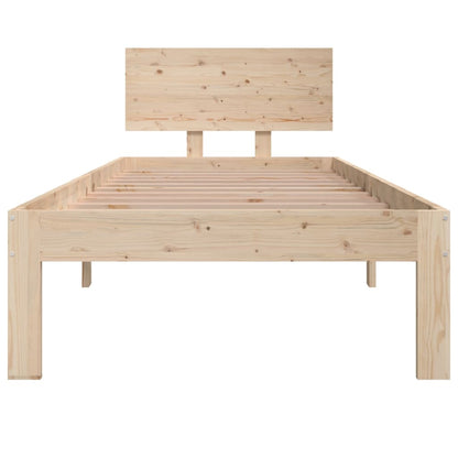 Bedframe Massief Hout Small Single 75 x 190 cm Naturel