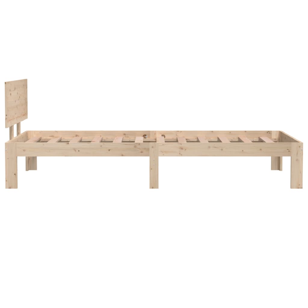 Bedframe Massief Hout Small Single 75 x 190 cm Naturel