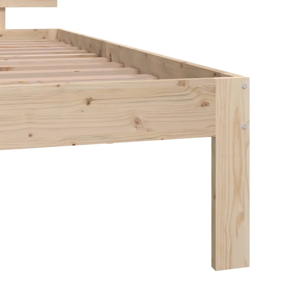 Bedframe Massief Hout Small Single 75 x 190 cm Naturel