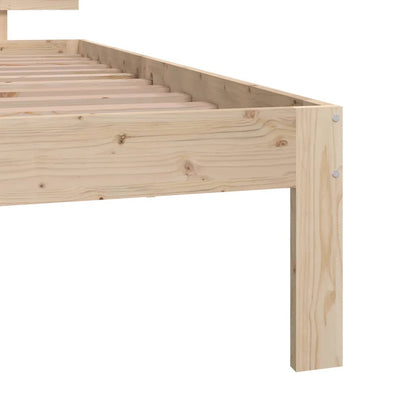 Bedframe Massief Hout Small Single 75 x 190 cm Naturel