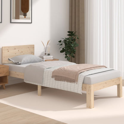 Bedframe Massief Hout Small Single 75 x 190 cm Naturel