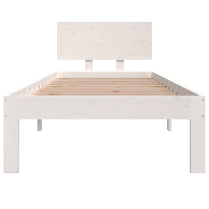 Bedframe Massief Hout 75 x 190 cm Wit