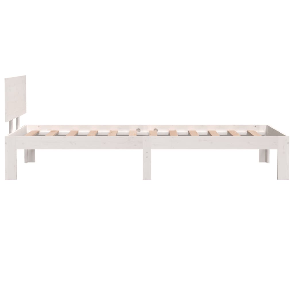 Bedframe Massief Hout 75 x 190 cm Wit