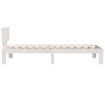 Bedframe Massief Hout 75 x 190 cm Wit