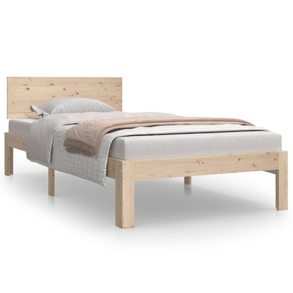 Bedframe Massief Hout Single 90 x 190 cm Naturel