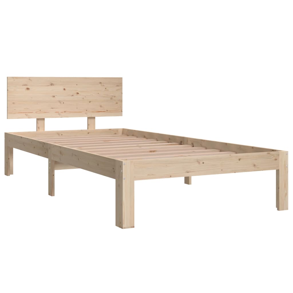 Bedframe Massief Hout Single 90 x 190 cm Naturel