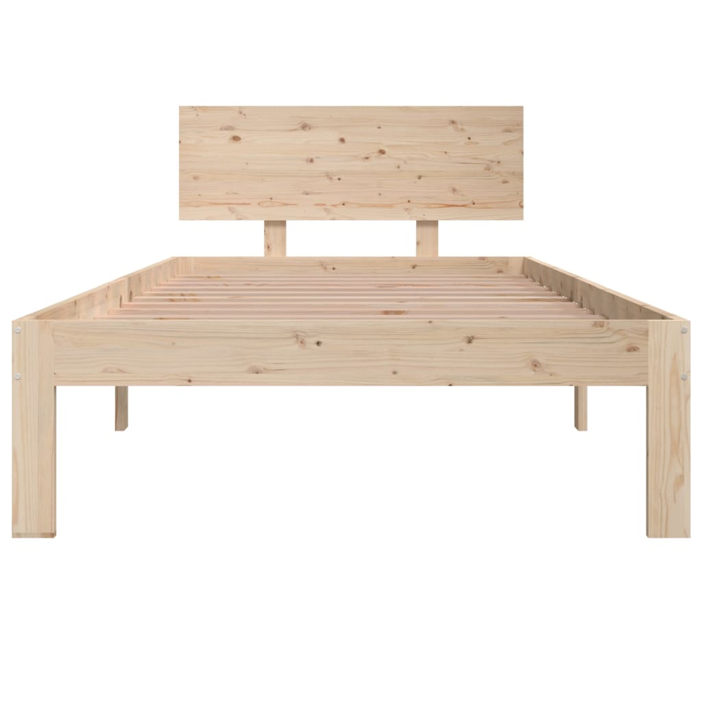 Bedframe Massief Hout Single 90 x 190 cm Naturel