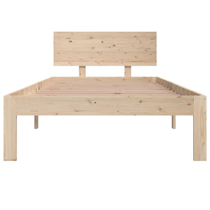 Bedframe Massief Hout Single 90 x 190 cm Naturel