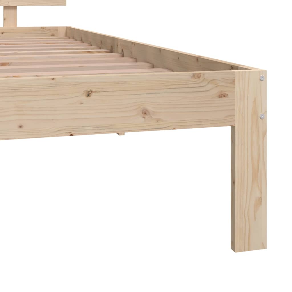 Bedframe Massief Hout Single 90 x 190 cm Naturel