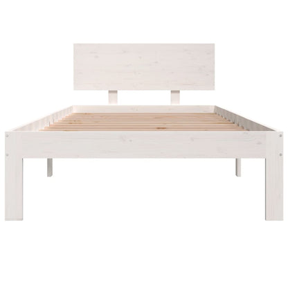 Bedframe Massief Hout Single 90 x 190 cm Wit