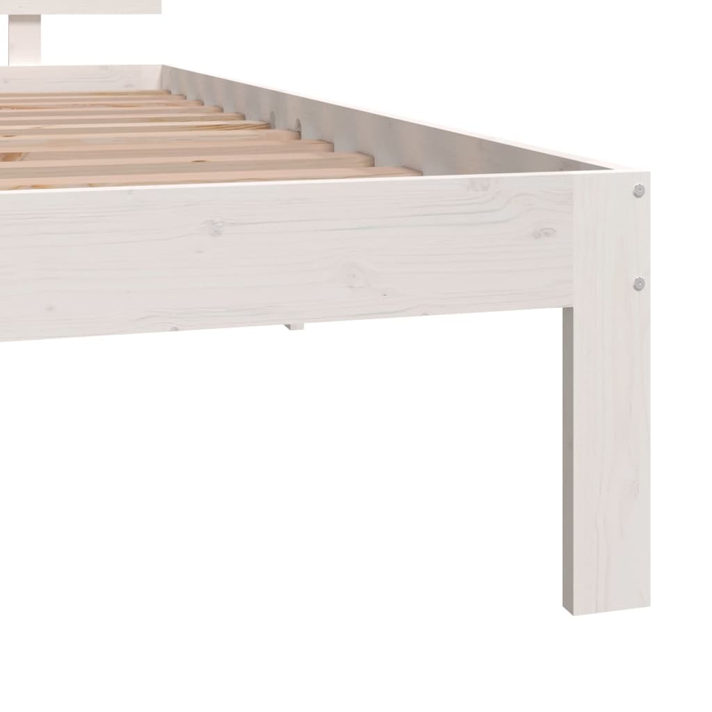 Bedframe Massief Hout Single 90 x 190 cm Wit