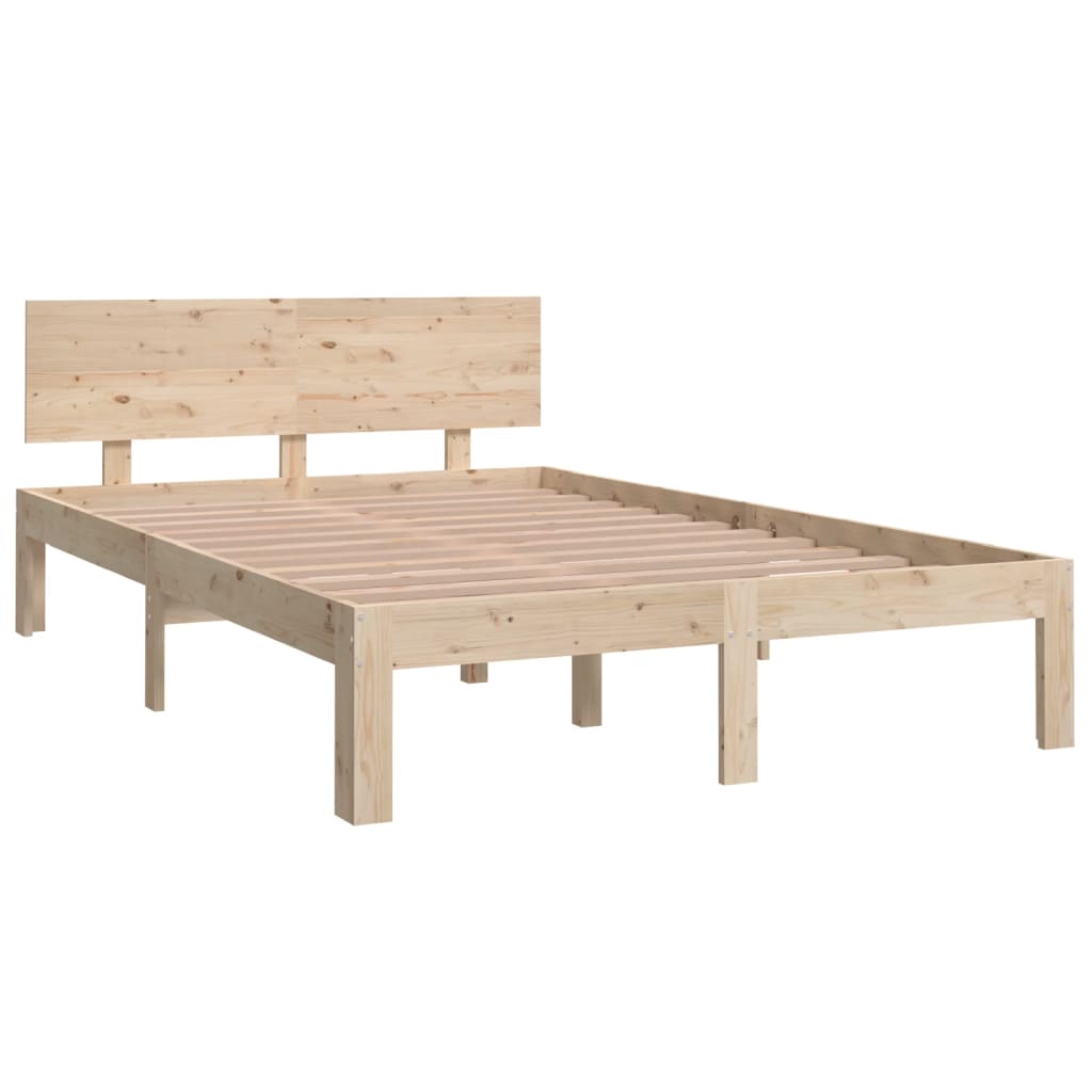 Bedframe massief hout 120x190 cm 120 x 190 cm Naturel
