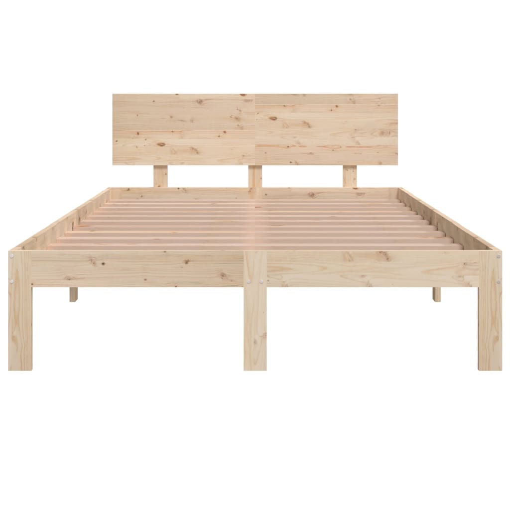 Bedframe massief hout 120x190 cm 120 x 190 cm Naturel