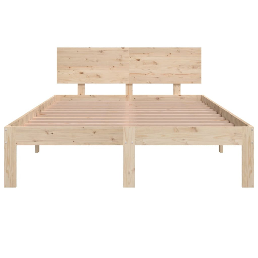 Bedframe massief hout 120x190 cm 120 x 190 cm Naturel