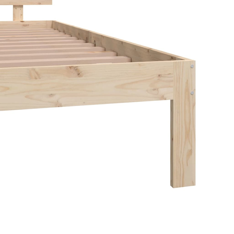 Bedframe massief hout 120x190 cm 120 x 190 cm Naturel