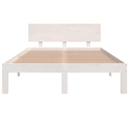 Bedframe Massief Hout 120 x 190 cm Wit