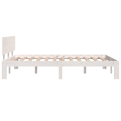 Bedframe Massief Hout 120 x 190 cm Wit