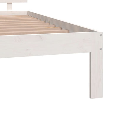 Bedframe Massief Hout 120 x 190 cm Wit