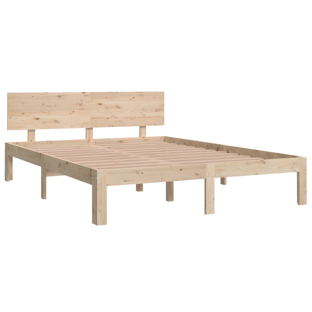 Bedframe Massief Grenenhout 140 x 190 cm Naturel