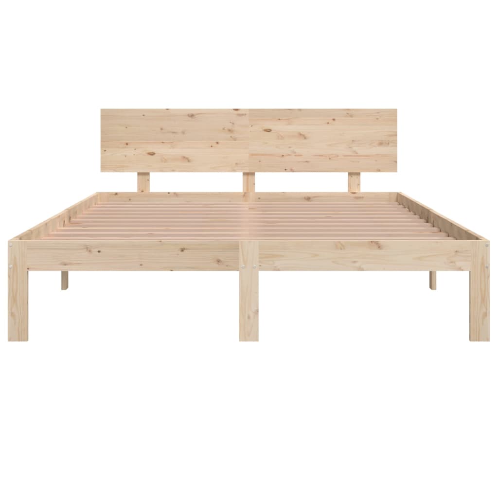 Bedframe Massief Grenenhout 140 x 190 cm Naturel