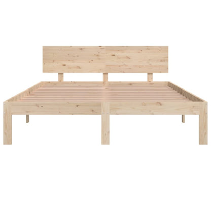 Bedframe Massief Grenenhout 140 x 190 cm Naturel