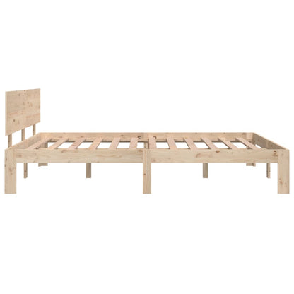 Bedframe Massief Grenenhout 140 x 190 cm Naturel