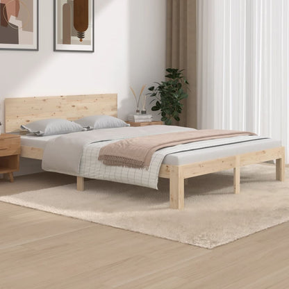 Bedframe Massief Grenenhout 140 x 190 cm Naturel