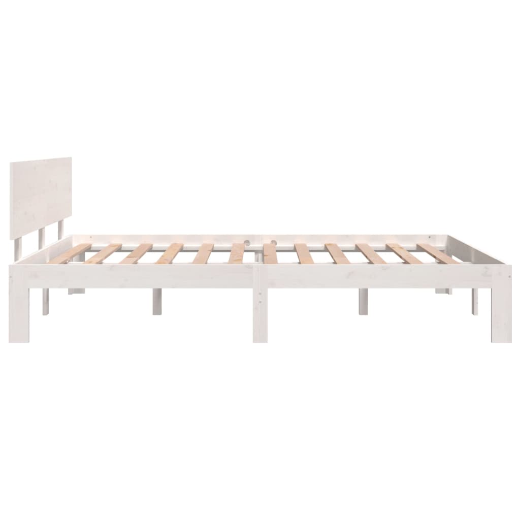 Bedframe Massief Grenenhout 140 x 190 cm Wit