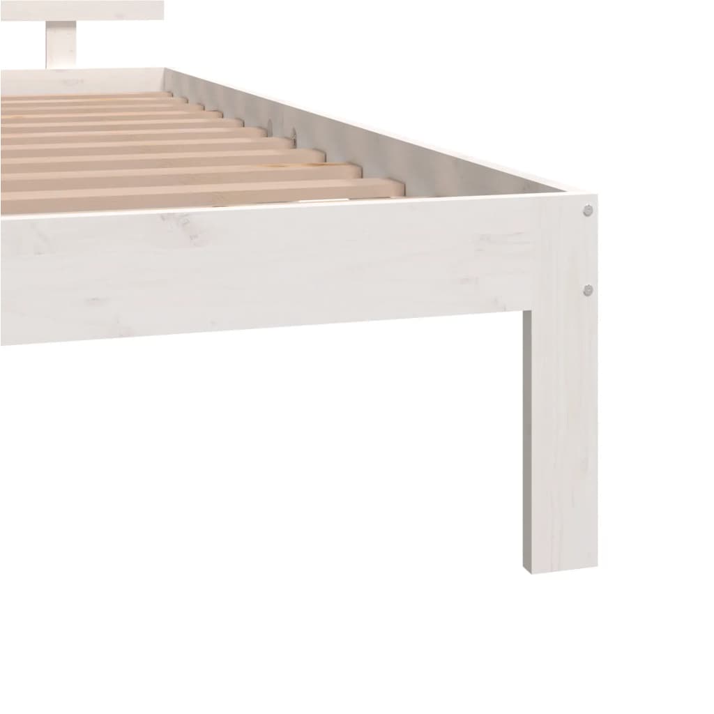 Bedframe Massief Grenenhout 140 x 190 cm Wit