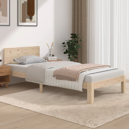 Bedframe Massief Grenenhout 90 x 200 cm Naturel