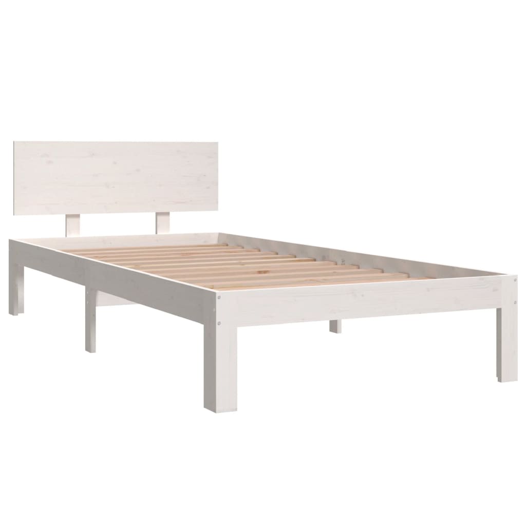 Bedframe Massief Grenenhout 90 x 200 cm Wit