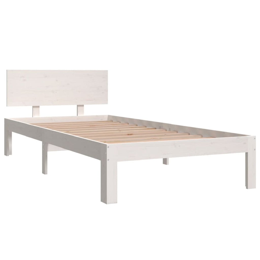 Bedframe Massief Grenenhout 90 x 200 cm Wit
