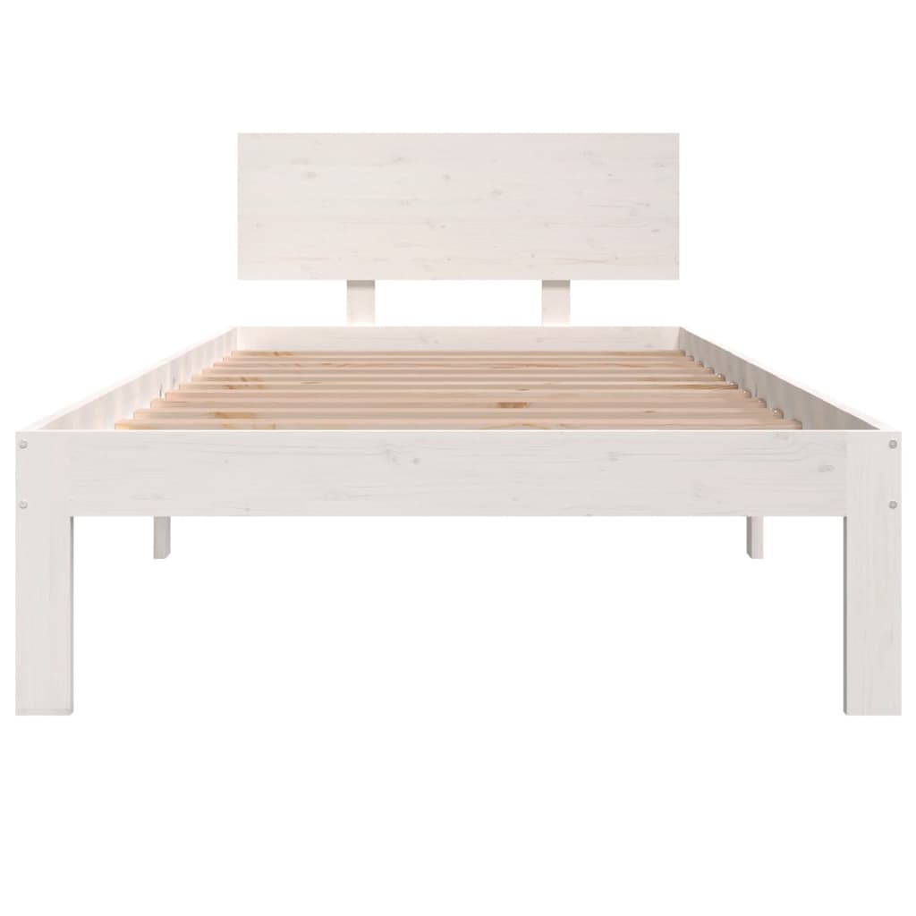 Bedframe Massief Grenenhout 90 x 200 cm Wit