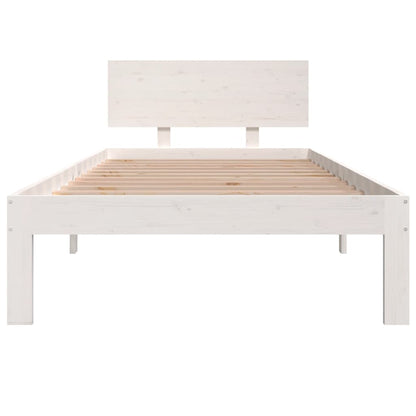 Bedframe Massief Grenenhout 90 x 200 cm Wit